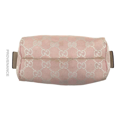 🔴 Gucci Cosmetic Pouch - Powder Pink GG Canvas Heart