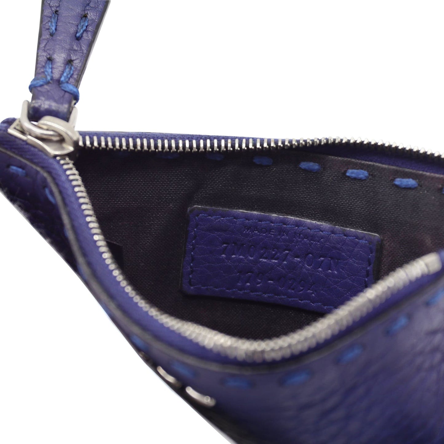 🔴 Fendi Selleria Zip Card Holder Wallet - Blue