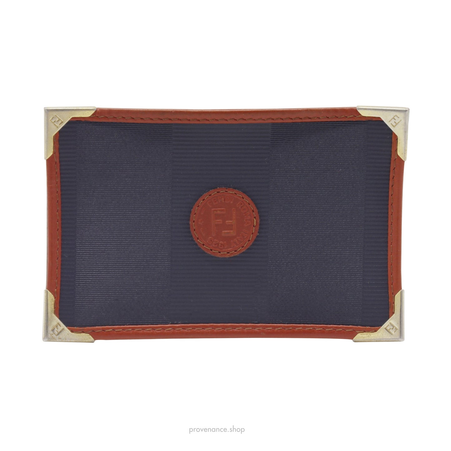 🔴 Fendi Card Holder Wallet - Navy Pequin