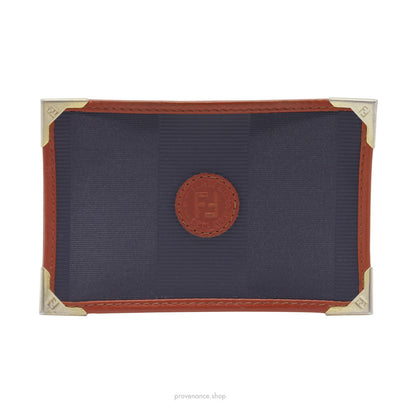🔴 Fendi Card Holder Wallet - Navy Pequin