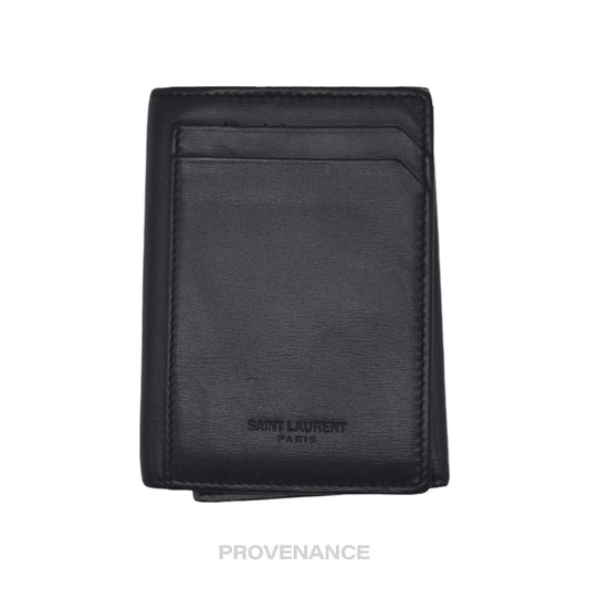 🔴 Saint Laurent Paris SLP Key Card Wallet - Navy Calfskin Leather