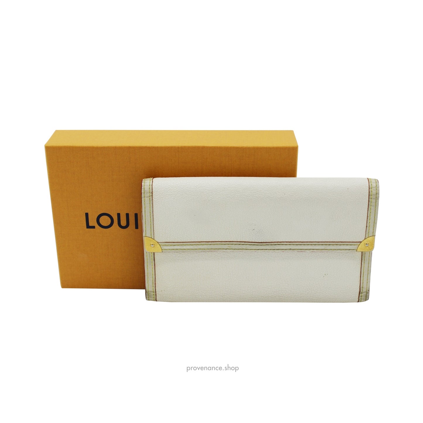 🔴 Louis Vuitton International Wallet - White Suhali Leather