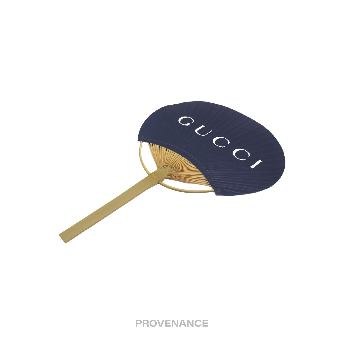 🔴 Gucci Logo Bamboo Hand Fan - Navy