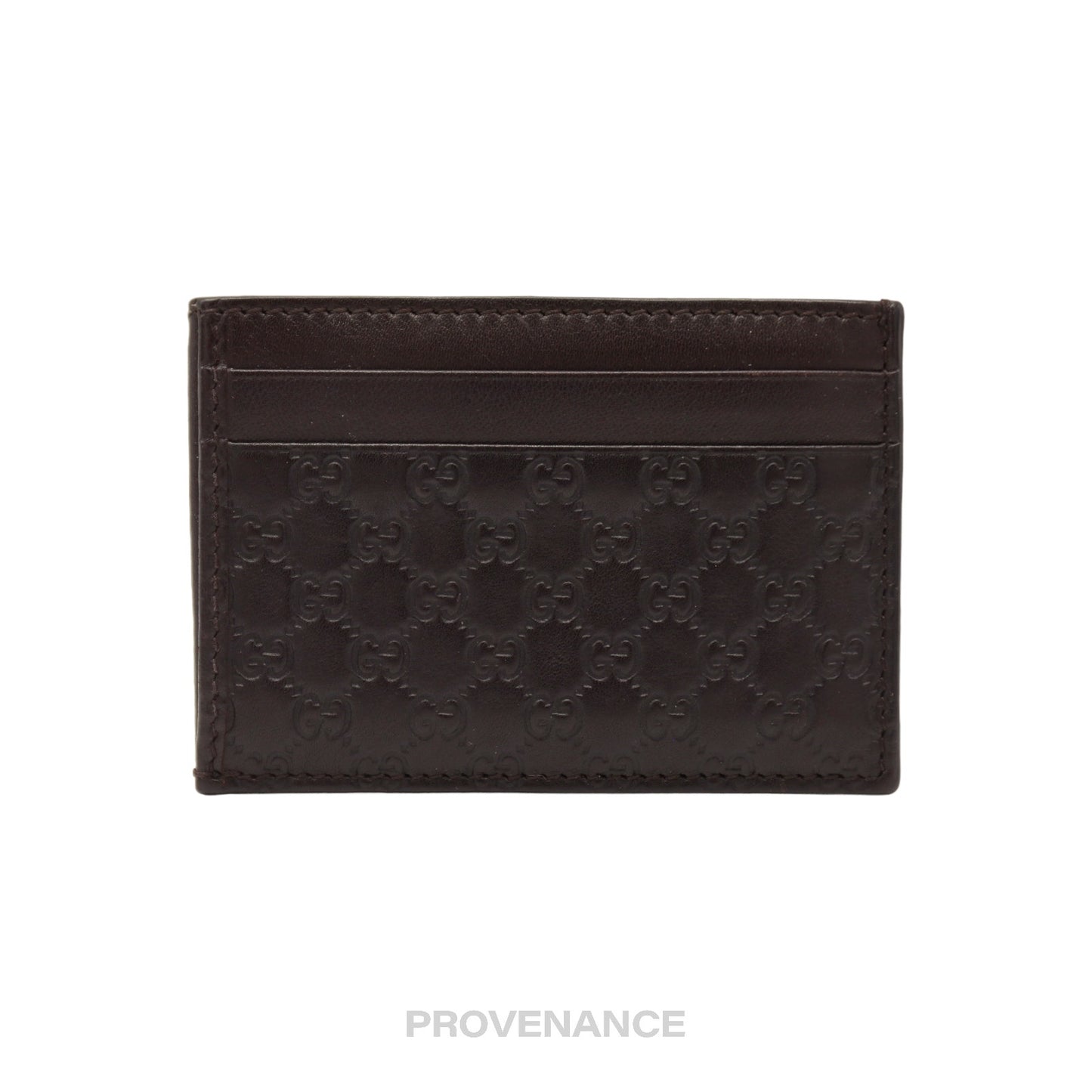 🔴 Gucci Card Holder Wallet - Dark Chocolate MicroGuccissima