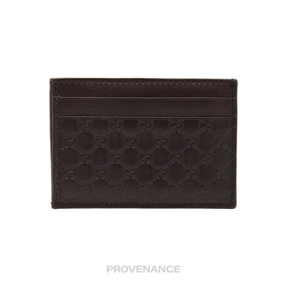 🔴 Gucci Card Holder Wallet - Dark Chocolate MicroGuccissima