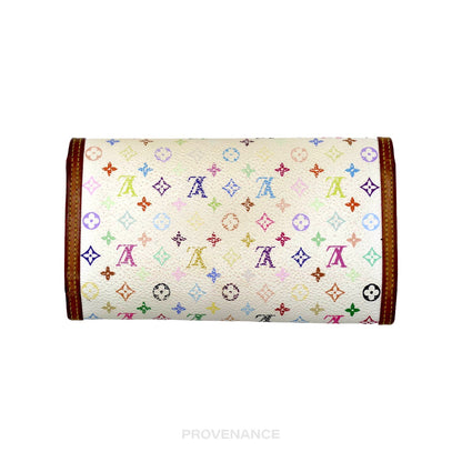 🔴 Louis Vuitton Takashi Murakami International Wallet - Monogram Multicolore White