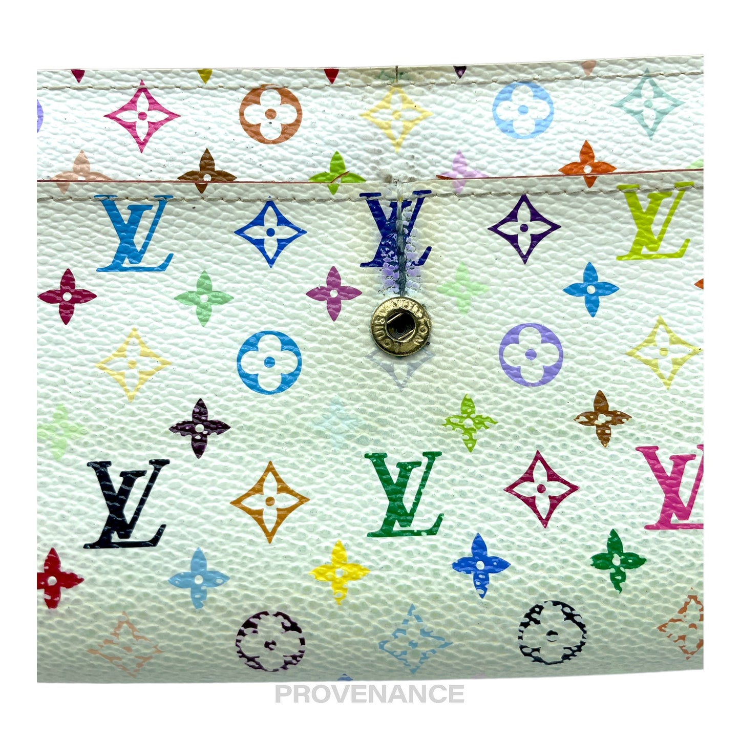 🔴 Louis Vuitton Sarah Long Wallet - Monogram Multicolore White