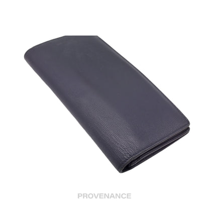 🔴 SLP Zip Long Wallet - Navy Leather