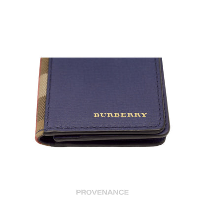 🔴 Burberry Pocket Organizer Wallet - Blue with Nova Check