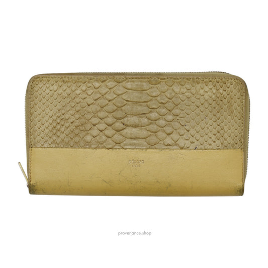 🔴 Celine Multifunction Zip Wallet - Cream Python