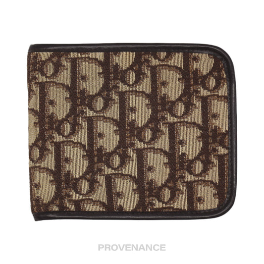 🔴 Dior Oblique Trotter Bifold Wallet - Brown Jacquard