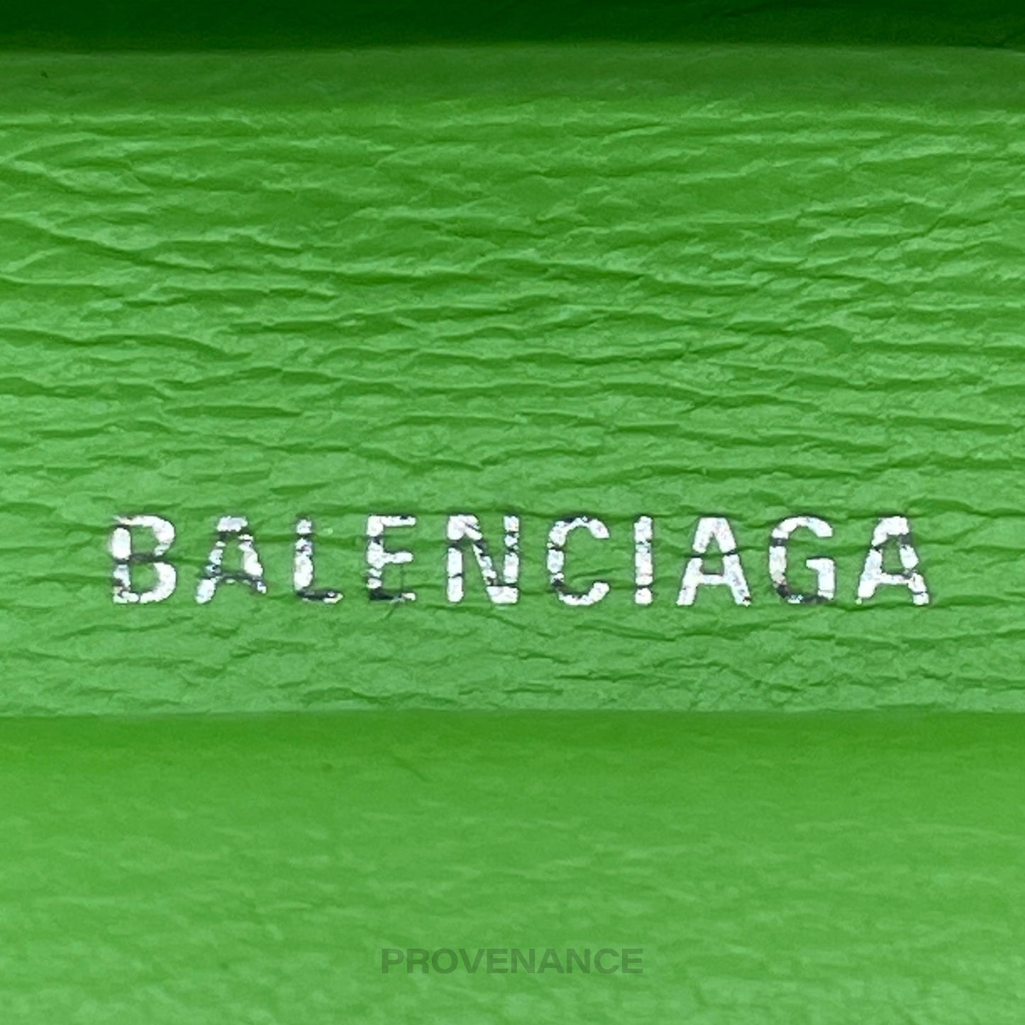 🔴 Balenciaga Logo Print Bifold Wallet - Green Leather