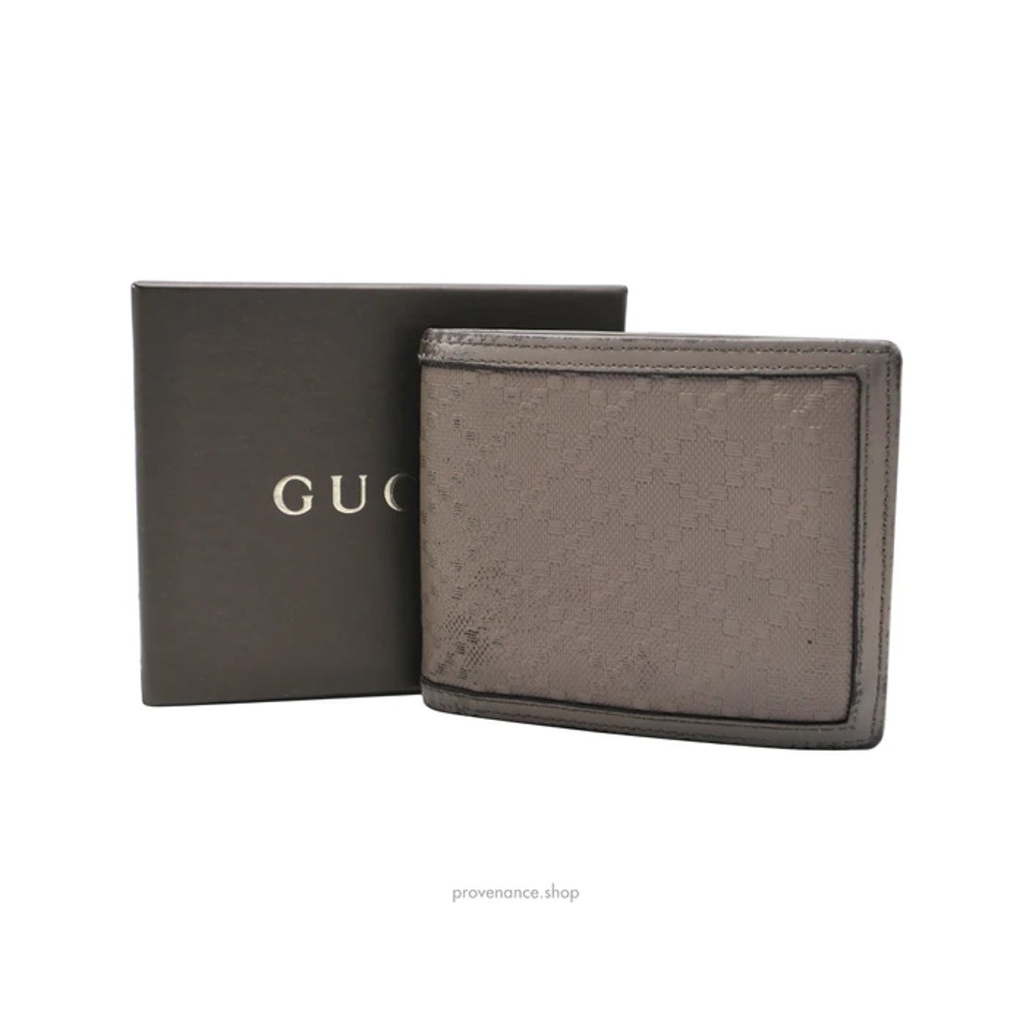 🔴 Gucci Bifold Wallet - Grey Diamante Leather