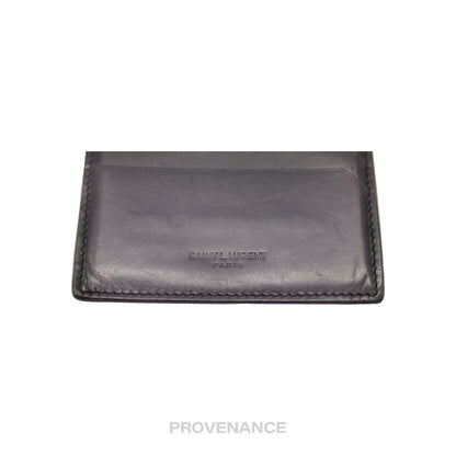 🔴 SLP Card Holder Wallet - Black Calfskin Leather