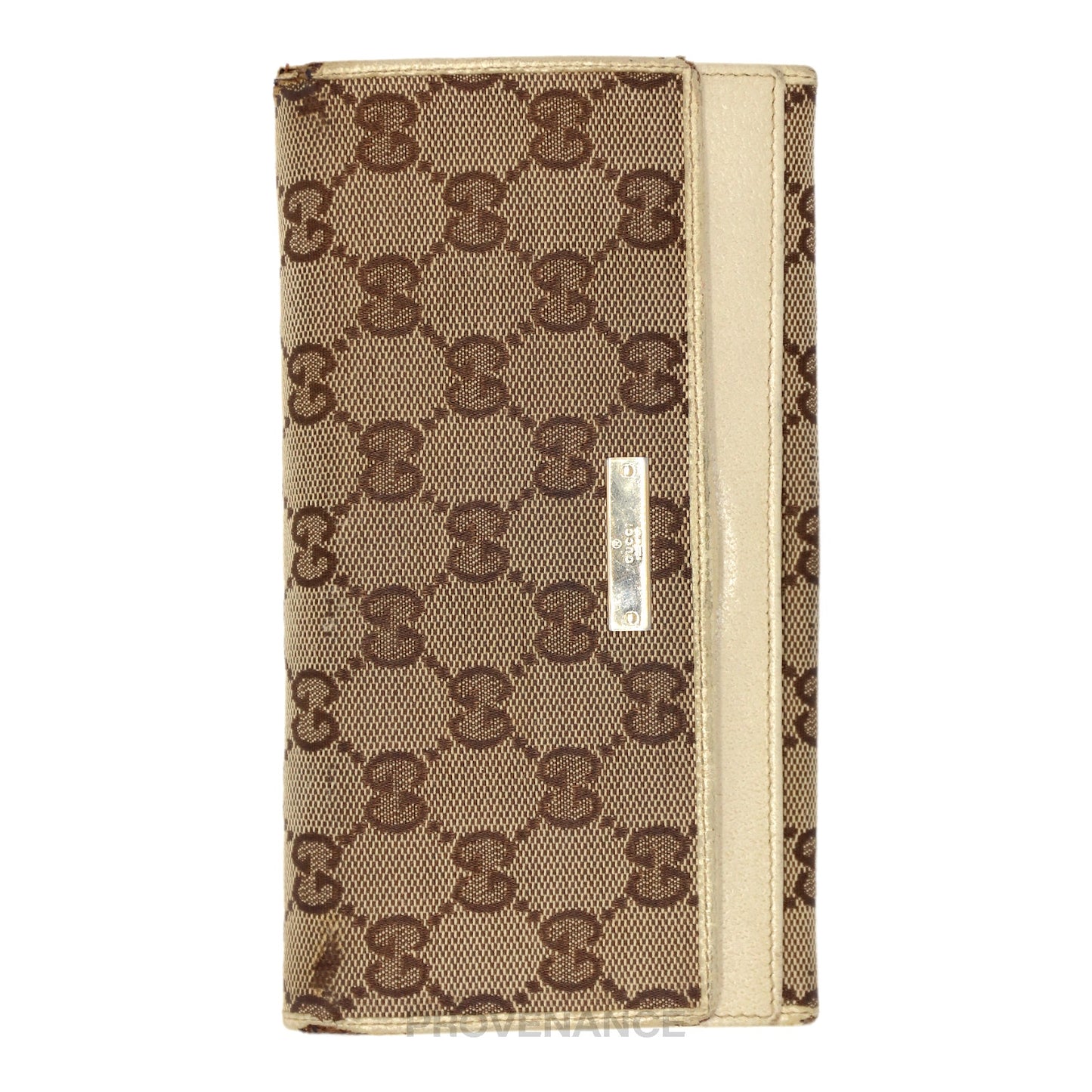 🔴 Gucci Long Wallet - GG Canvas White