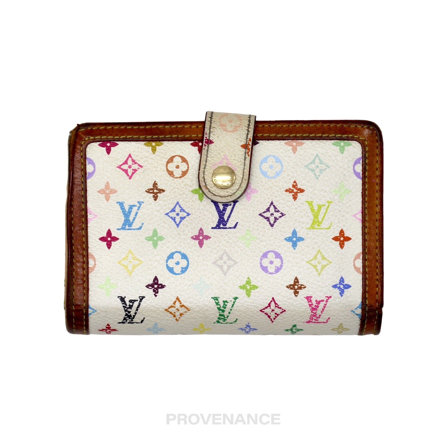 🔴 Louis Vuitton Snap Wallet - Monogram Multicolore White