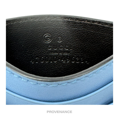 🔴 Gucci Card Holder Wallet - Powder Blue MicroGuccissima