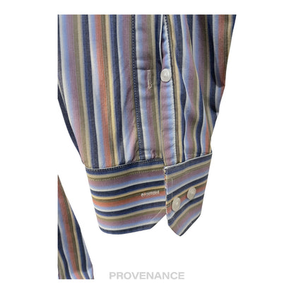 🔴 Balmain Button Down Shirt - Multicolor Striped