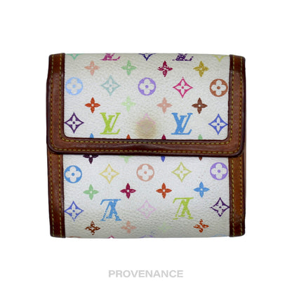 🔴 Louis Vuitton Elise Trifold Wallet - Monogram Multicolore White