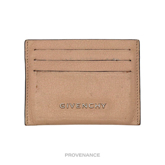 🔴 Givenchy Logo Card Holder Wallet - Nude Leather