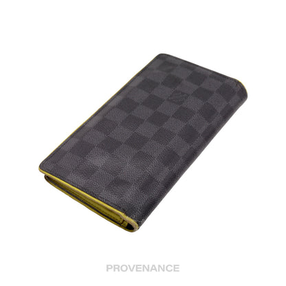 🔴 Louis Vuitton Brazza Long Wallet - Damier Graphite Yellow