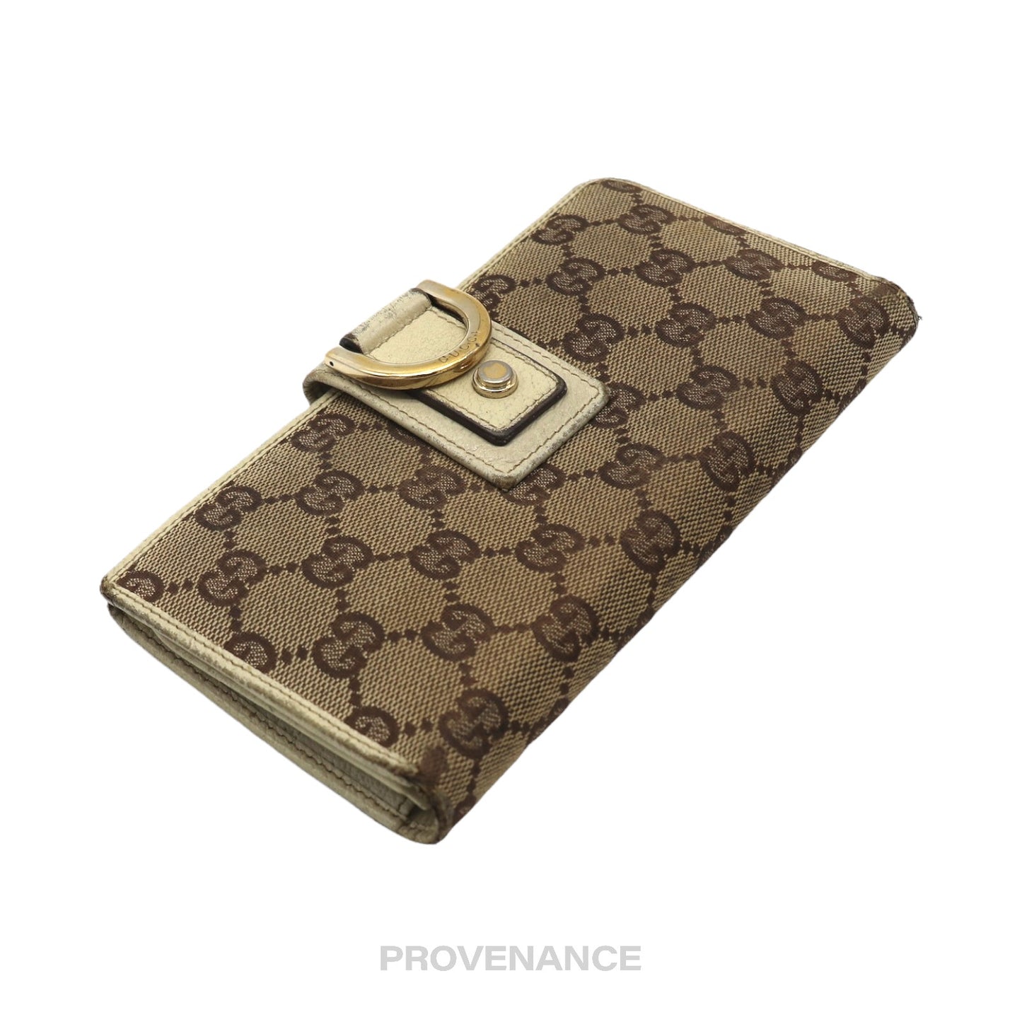 🔴 Gucci GG Canvas Long Wallet - Ivory