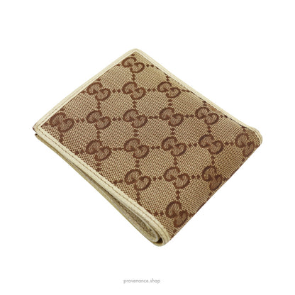 🔴 Gucci  GG Canvas Bifold Wallet - Brown