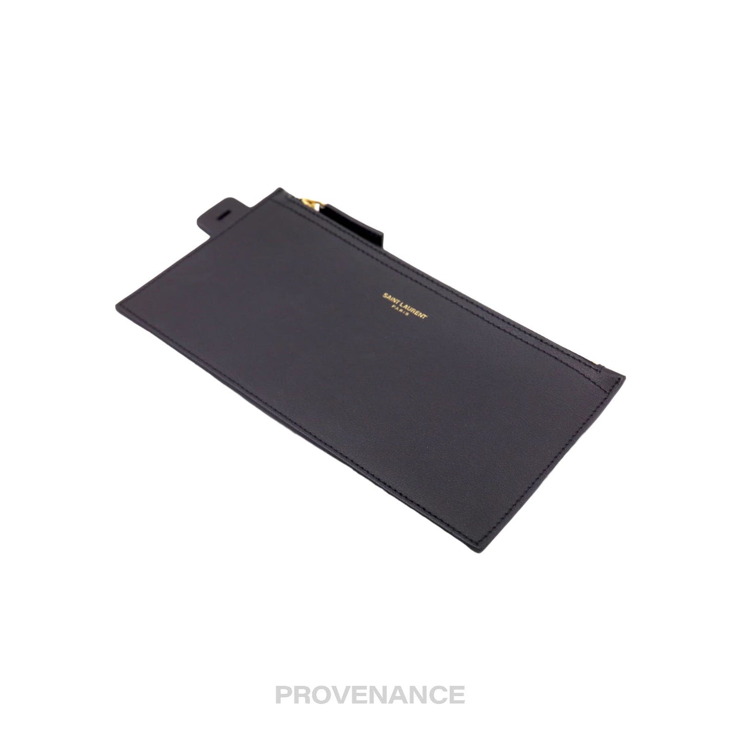 🔴 Saint Laurent Paris SLP Zip Pouch - Black Leather