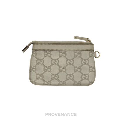 🔴 Gucci Zip Pouch Wallet - Ivory Guccissima Leather