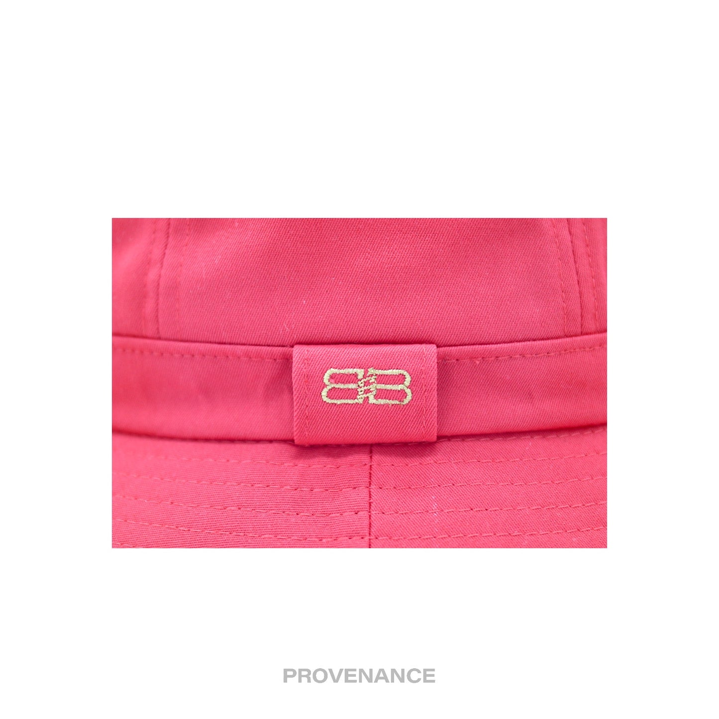 🔴 Balenciaga BB Logo Embroidered Bucket Hat - Red