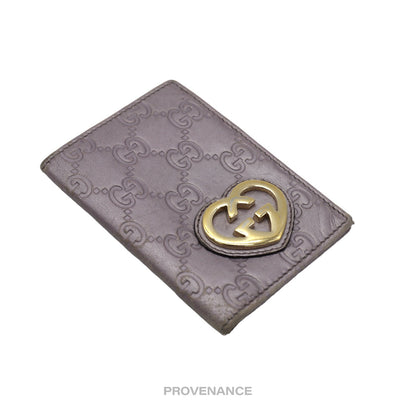 🔴 Gucci Heart Pocket Organizer Wallet - Metallic Lavender