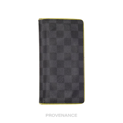 🔴 Louis Vuitton Brazza Long Wallet - Damier Graphite Yellow