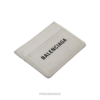 🔴 Balenciaga Logo Card Holder Wallet - White