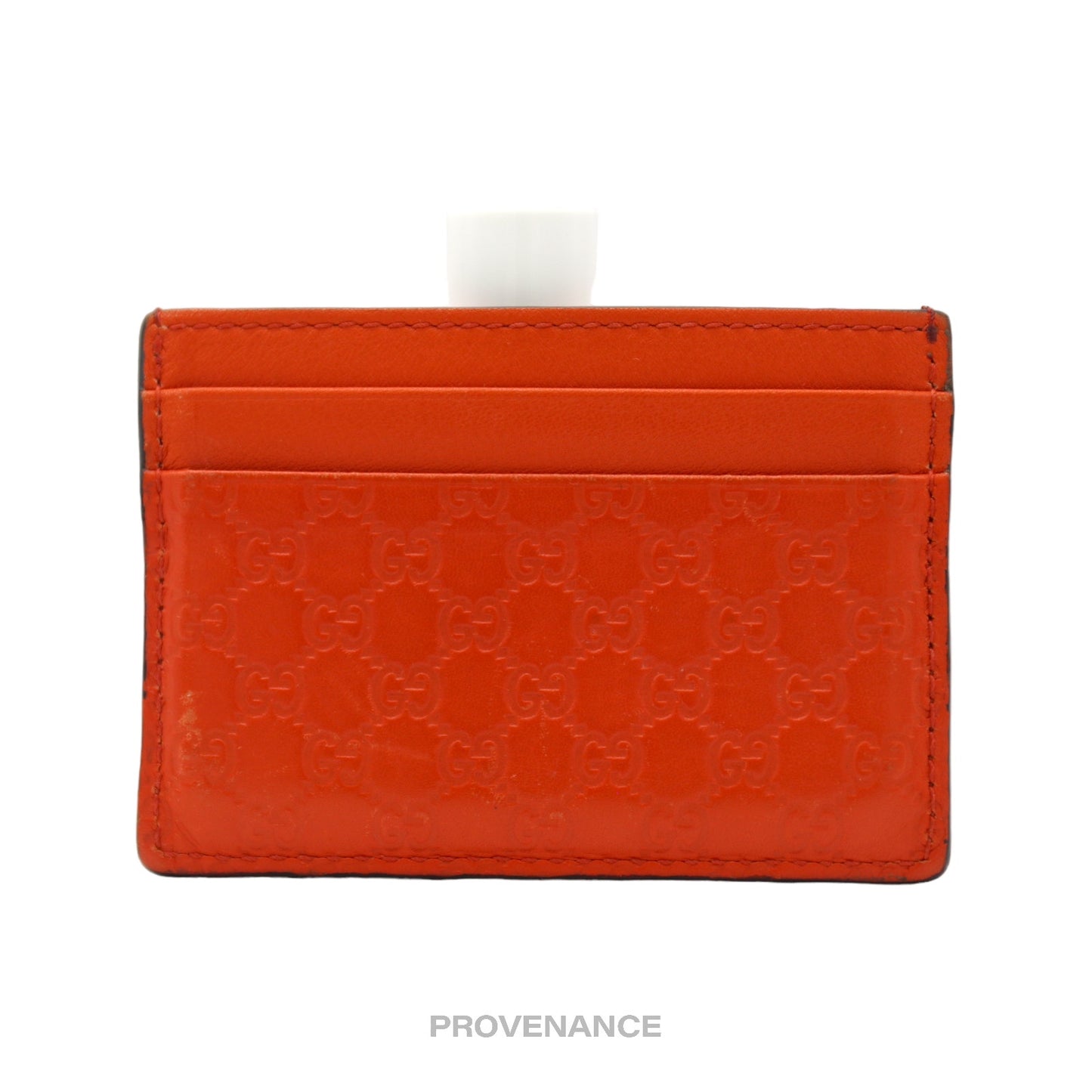 🔴 Gucci Card Holder Wallet - Orange MicroGuccissima Leather