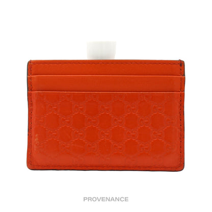 🔴 Gucci Card Holder Wallet - Orange MicroGuccissima Leather