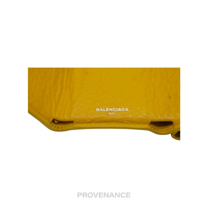 🔴 Balenciaga Papier Mini Wallet - Yellow Leather