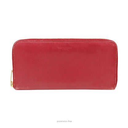 🔴 SLP Zip Long Wallet - Poppy Red Leather