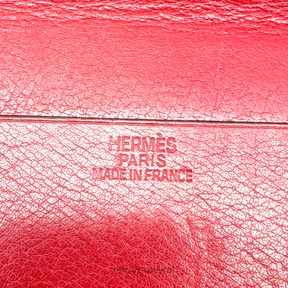 🔴 Hermès CardholderWallet - Red Box Calfskin Leather