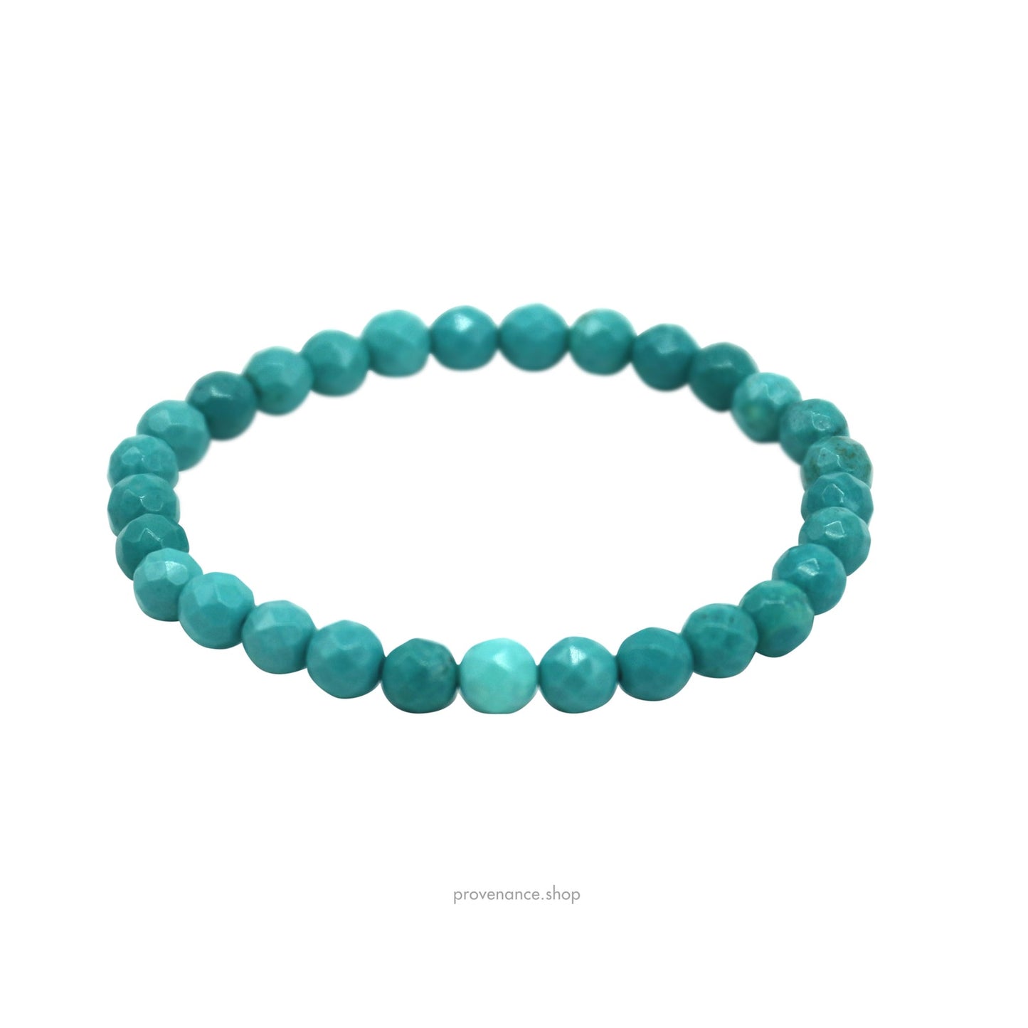 🔴 Bracelet - Faceted Turquoise 6mm.