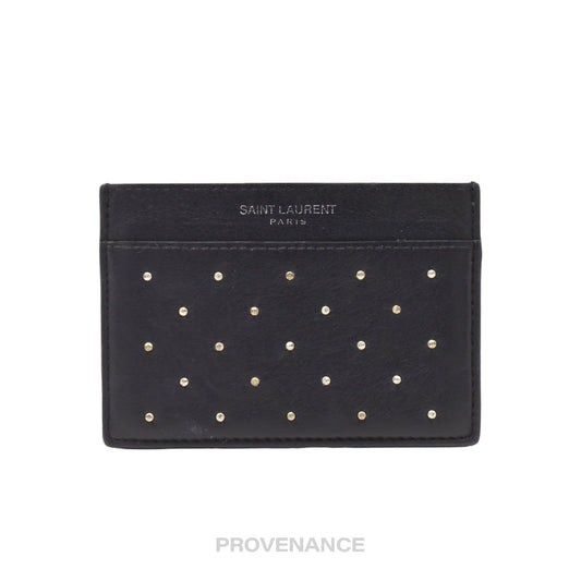 🔴 Saint Laurent Paris SLP Card Holder Wallet - Studded