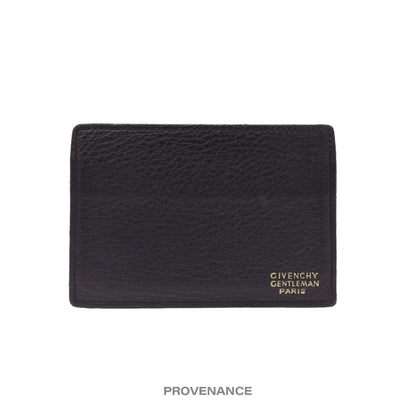 🔴 Givenchy Logo Gentleman Card Holder - Black Leather