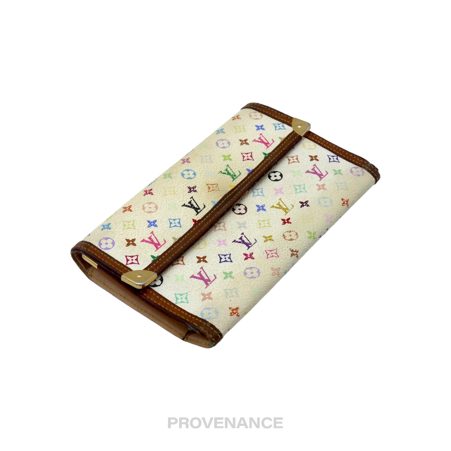 🔴 Louis Vuitton International Wallet - Monogram Multicolore White