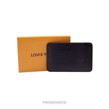 🔴 Louis Vuitton MALLETIER Card Holder Wallet - Black Epi