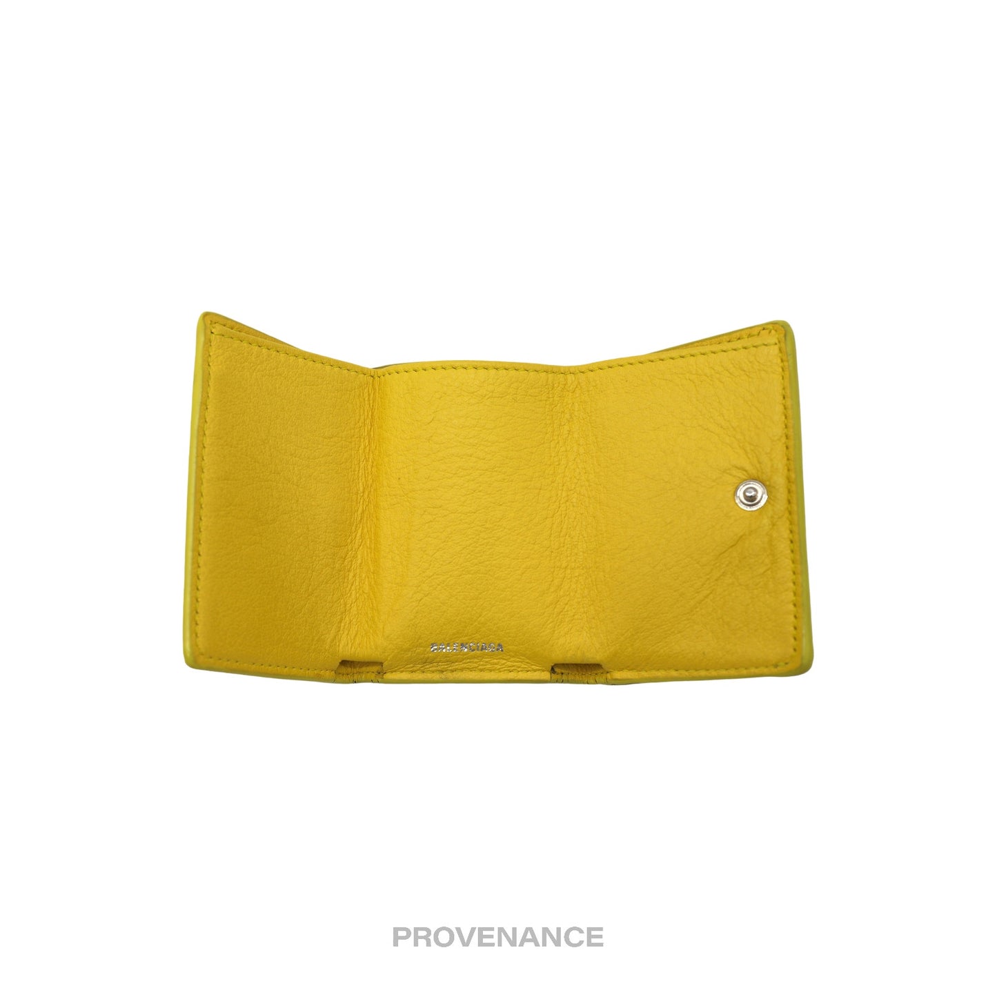 🔴 Balenciaga Papier Mini Wallet - Yellow Leather