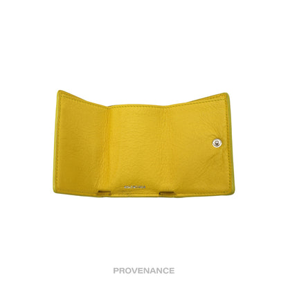 🔴 Balenciaga Papier Mini Wallet - Yellow Leather