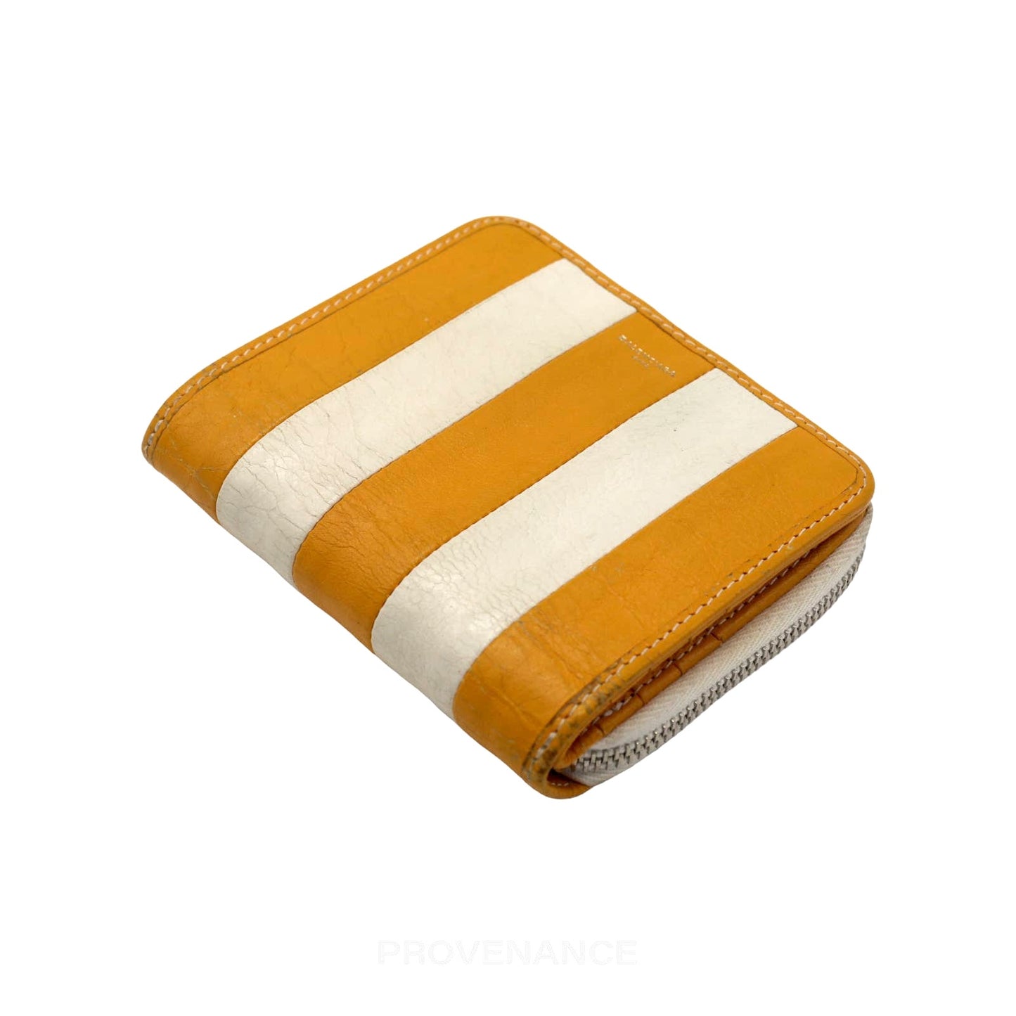 🔴 Balenciaga Bazaar Zip Wallet - Yellow Striped