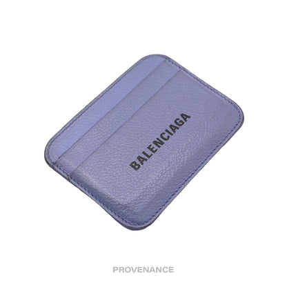 🔴 Balenciaga Logo Card Holder Wallet - Powder Blue Leather