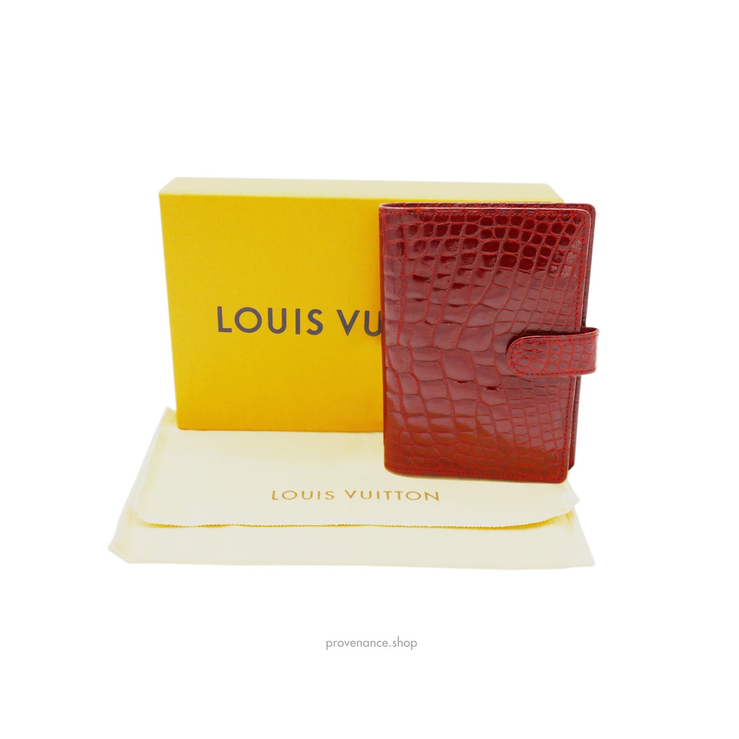 🔴Louis Vuitton Agenda Fonctionnel PM - Alligator Rubis