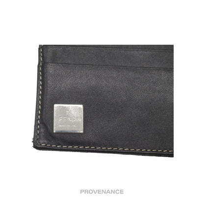 🔴 Fendi Bifold Wallet - Micro FF Zucca Canvas Navy