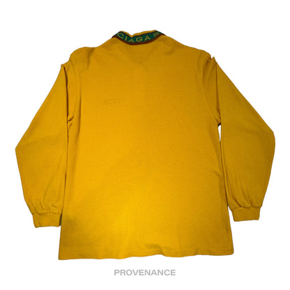 🔴 Balenciaga Sports Pique Polo Shirt - Yellow Embroidered